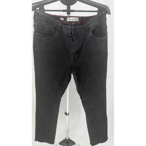 Artful Rebel Black Jeans Mens‎ 38x32 Straight Fit Washed Denim Urban Streetwear